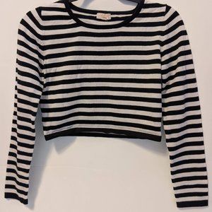 Ambiance Black and White Cropped Sweater| Ambiance